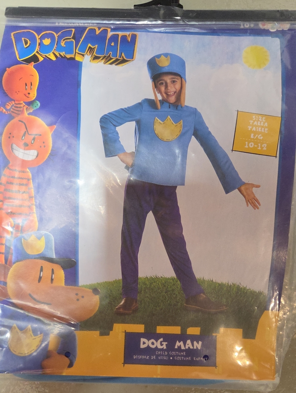 Dog Man Kids Costume New Size 10/12.